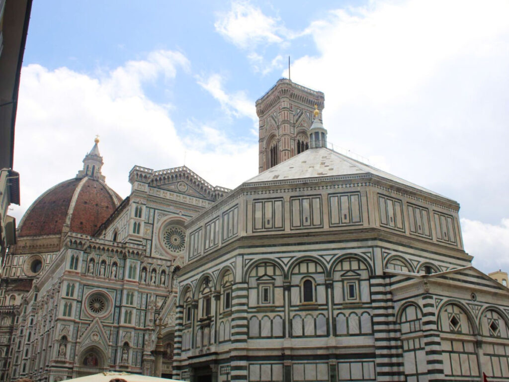 View of the intricate exterior of Cathedral of Santa Maria del Fiore