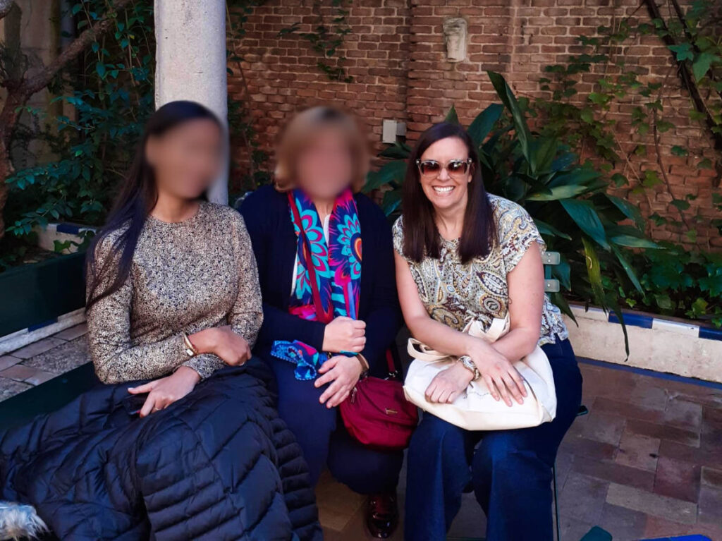 The author Catherine Driver and her friends at the garden of Madrid’s Sorolla Museum