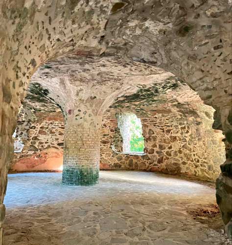View from the inside of Catherineberg Sugar Plantation Ruins