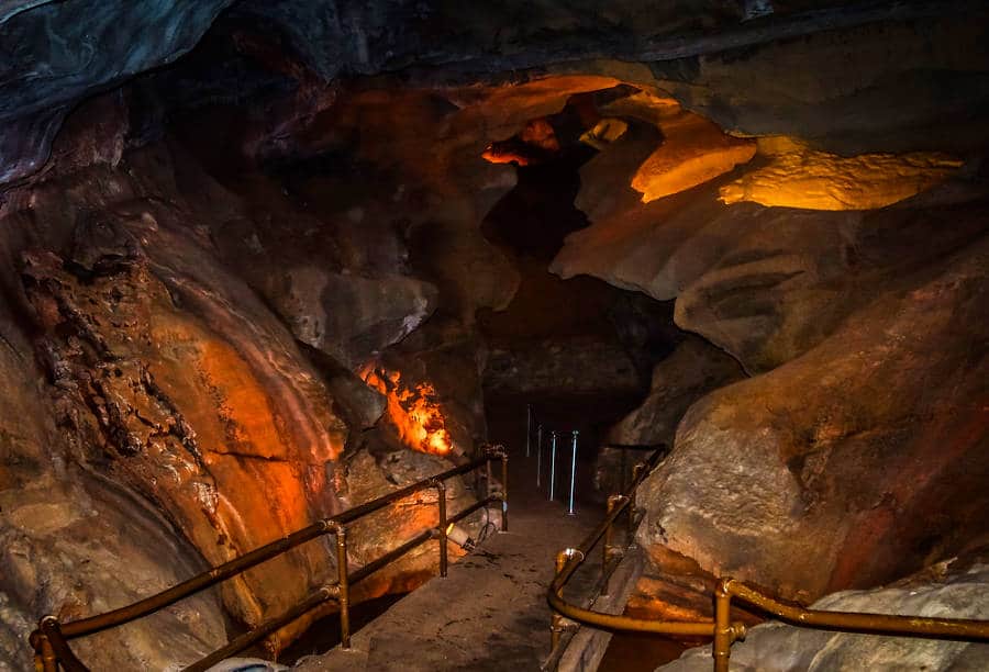 View inside the dark Cave of the Winds