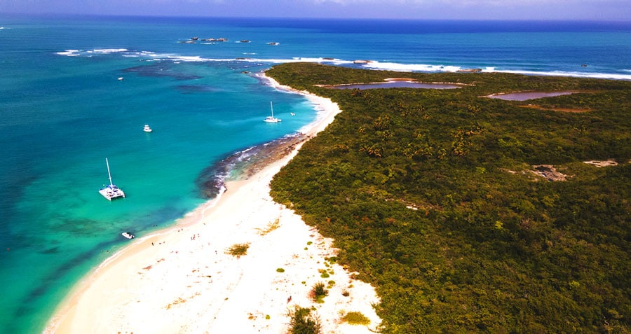 Aerial view of the Cayo Icacos Island