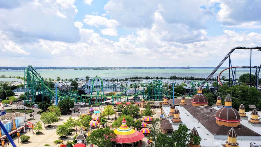 Overlooking view of Cedar Point