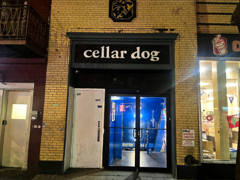 View of the entrance of the Cellar Dog