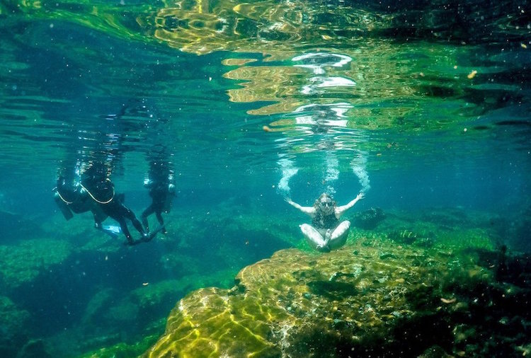The author, Taylor Herperger enjoying her day on a Cenote near Tulum