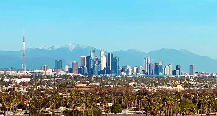 Aerial view of Central Los Angeles