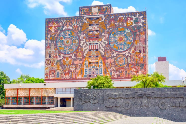 The mosaic outside of the Central Library at the National Autonomous University of Mexico