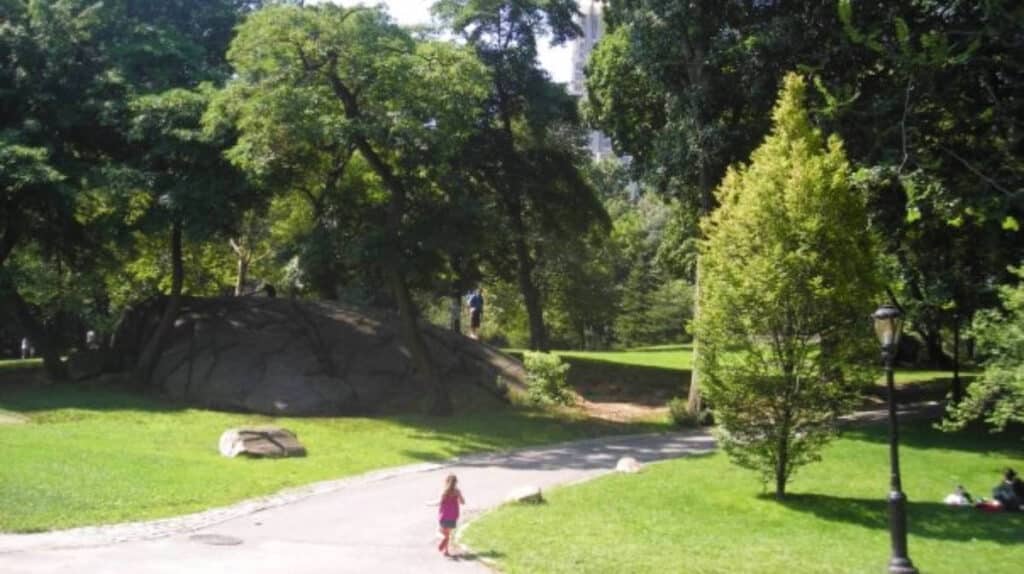 The author's daughter running in Central Park
