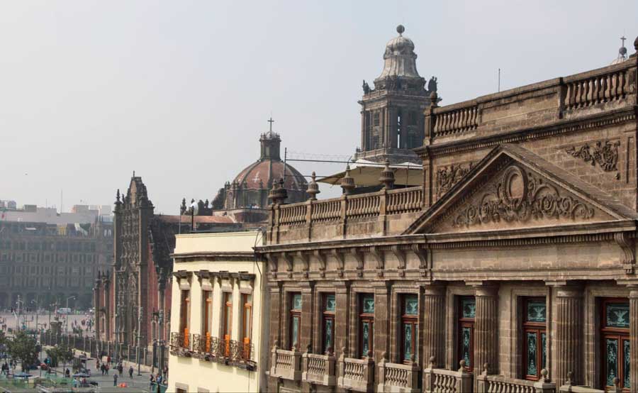 Overlooking view of Centro Historico from a rooftop cafe