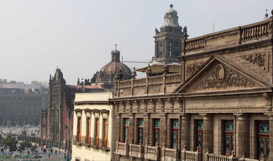 Overlooking view of Centro Historico from a rooftop restaurant