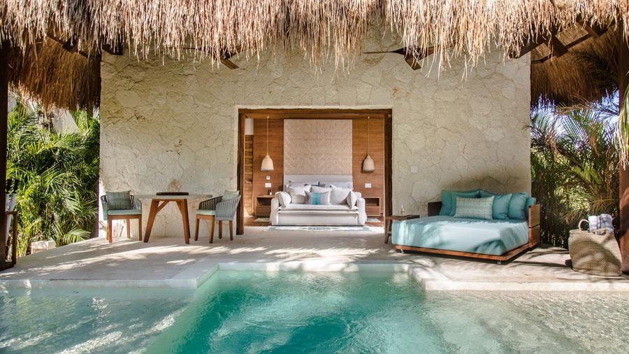 View of the interior of a room in Chable Maroma