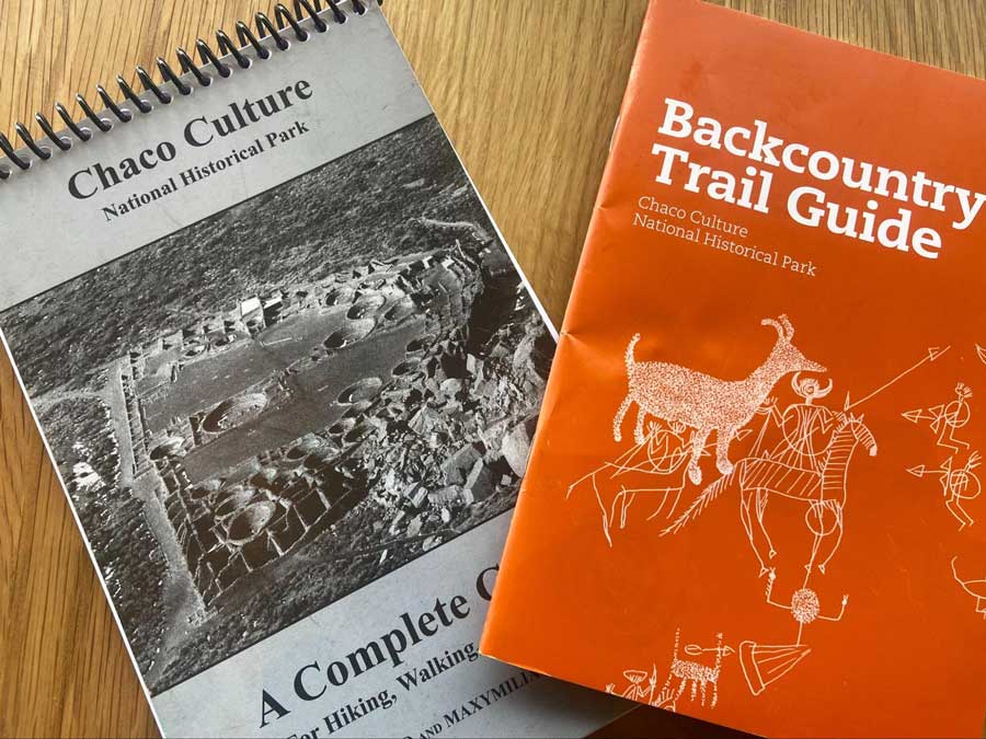 View of guidebooks on for Chaco Canyon