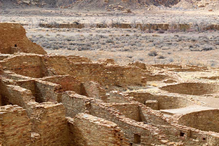 Overlooking view at the Chaco Culture National Historical Park