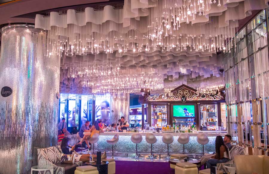 People inside the Chandelier Bar in The Cosmopolitan Hotel