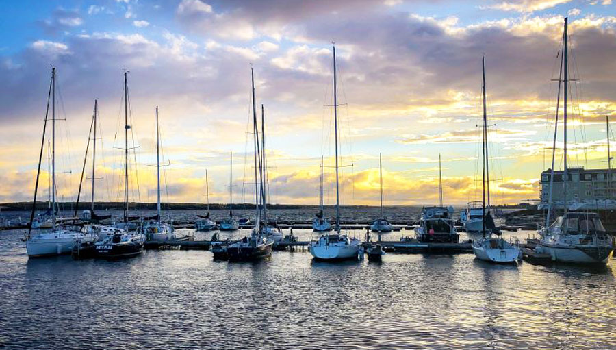 View of sailing boats in Charlottetown Marina