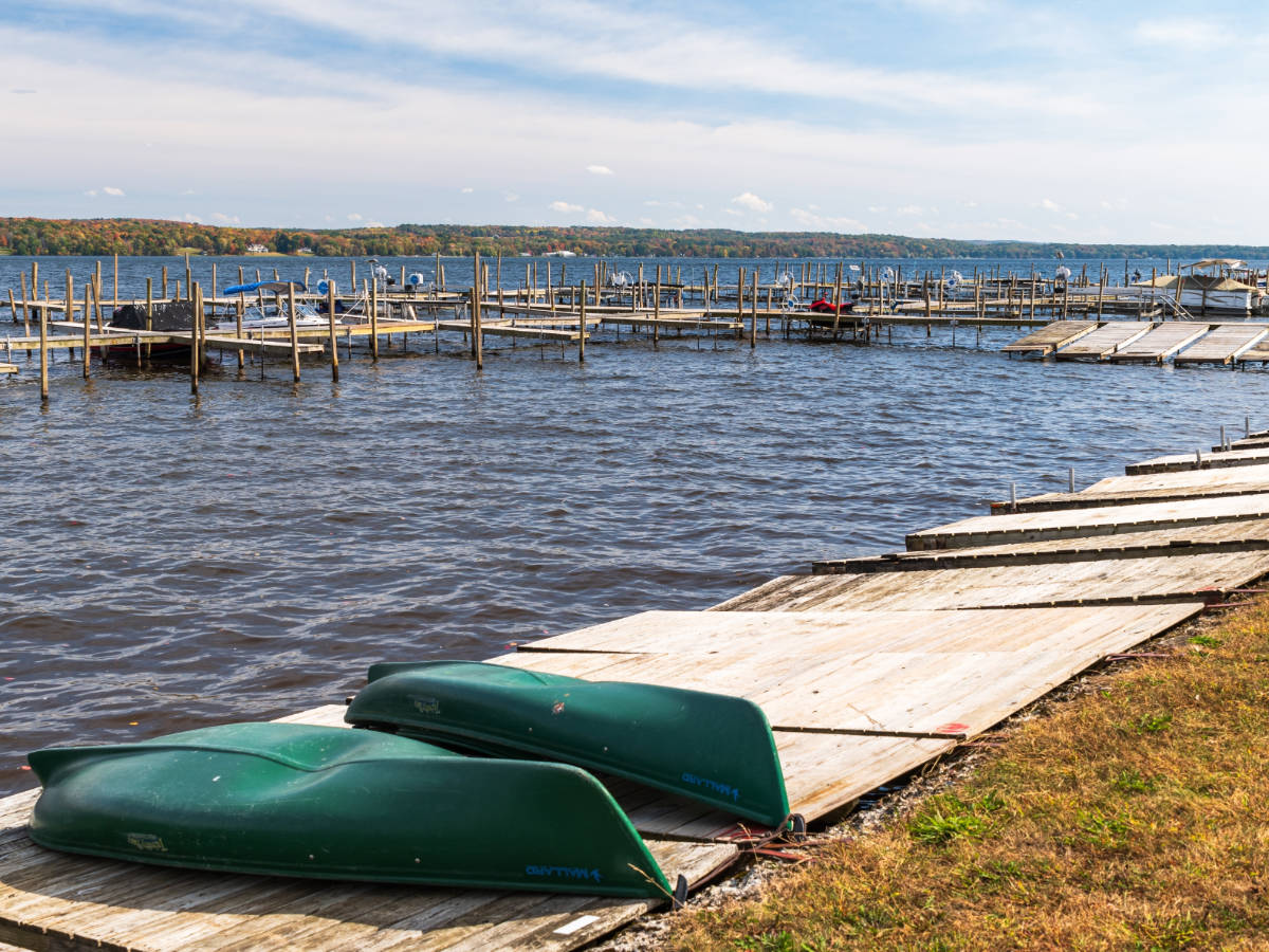 View at the Chautauqua Lake during fall season