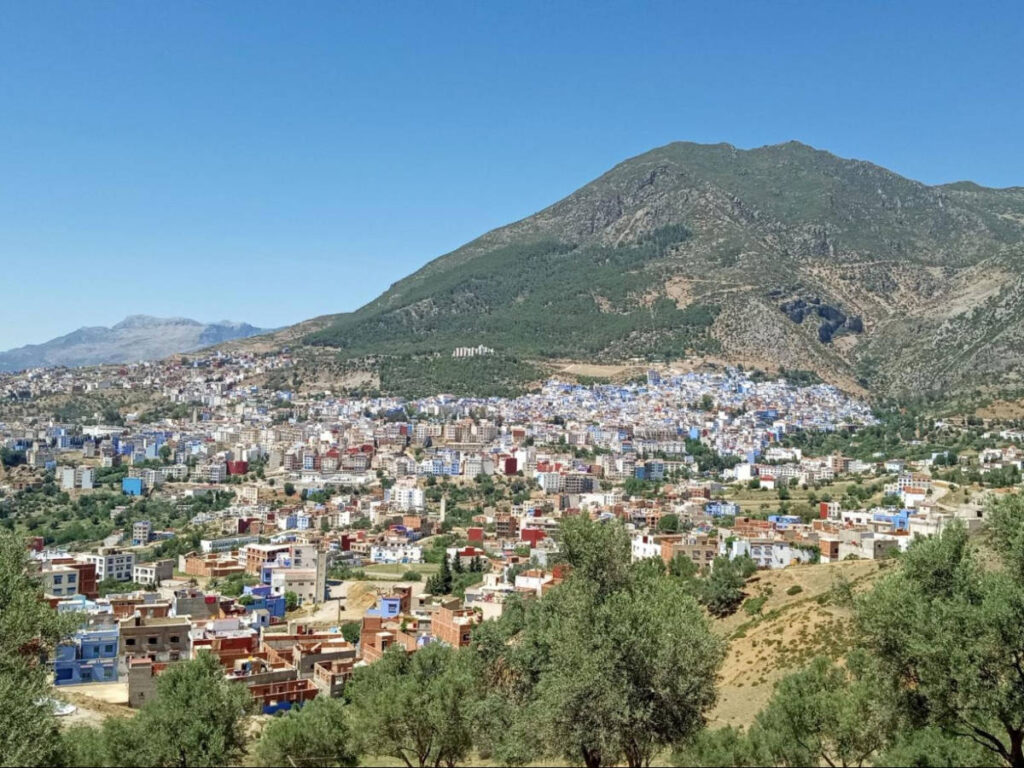 Clear blue sky over the Chefchaouen