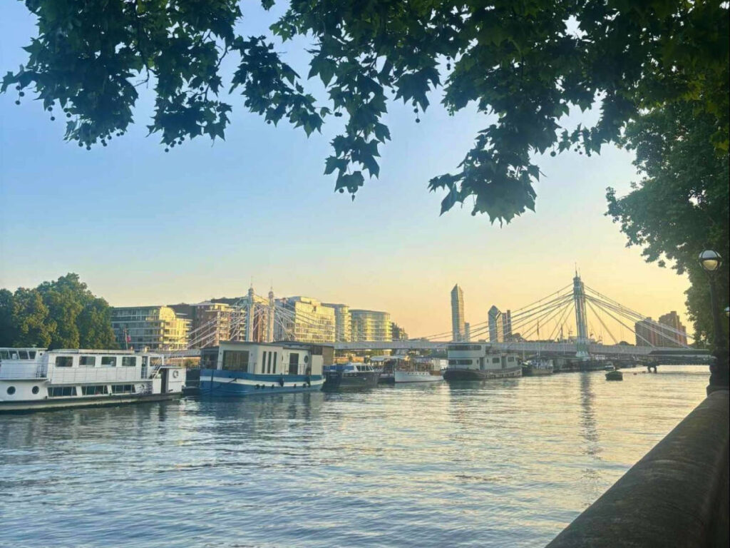 Scenic view of the sunset from Chelsea Embankment