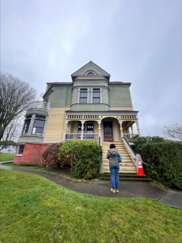 The author standing in front of the Walker-Ames House