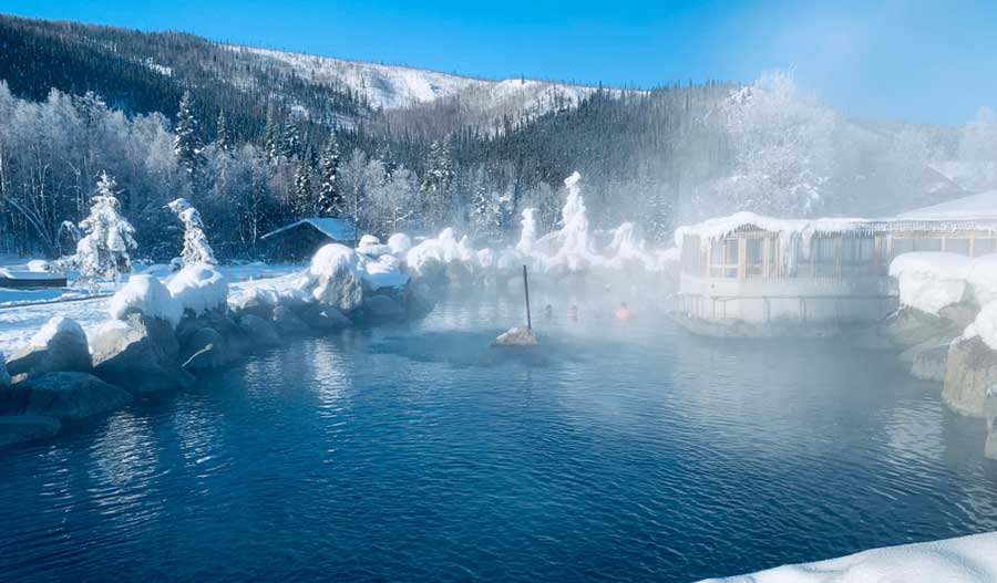 View of a thermal pool at the Chena Hot Springs