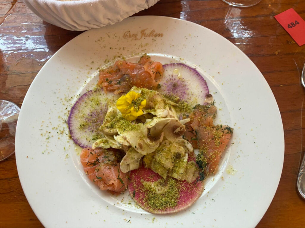 An appetizer from the prix-fixe lunch menu at Chez Julien