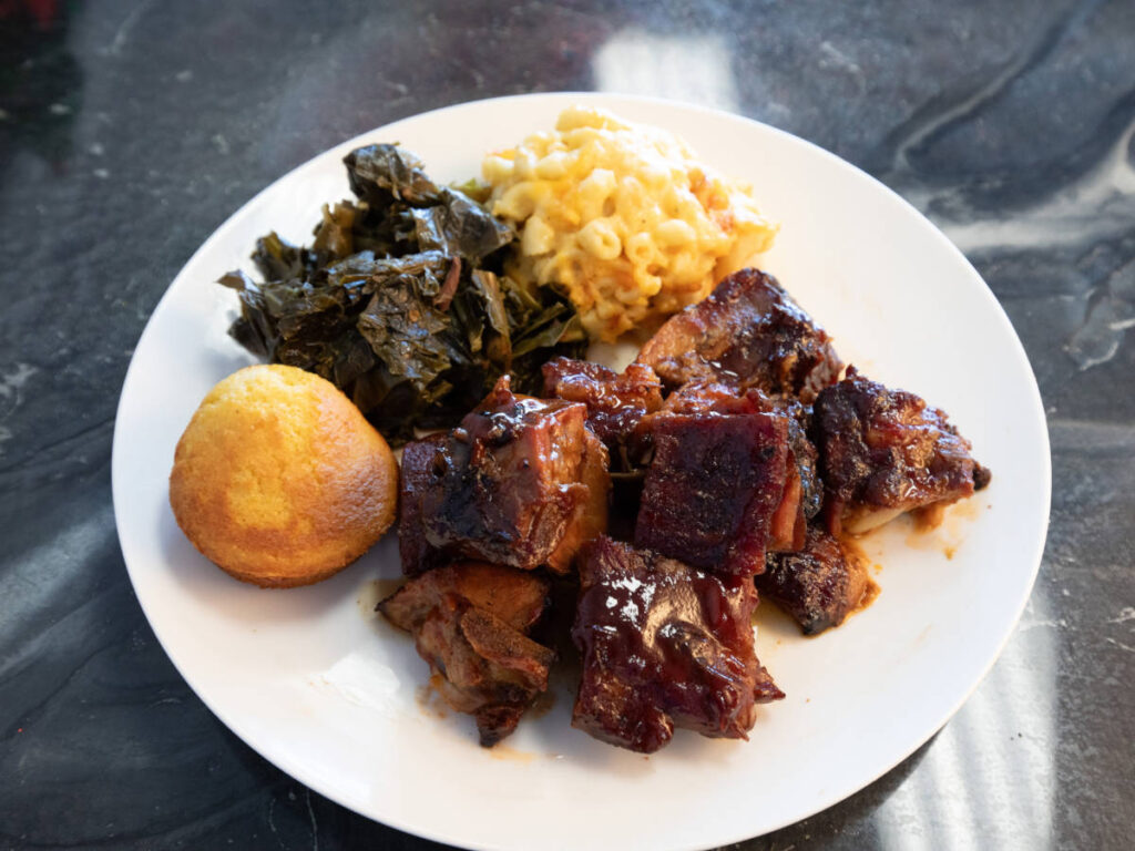 View of Chicago-Style Barbecue on a plate