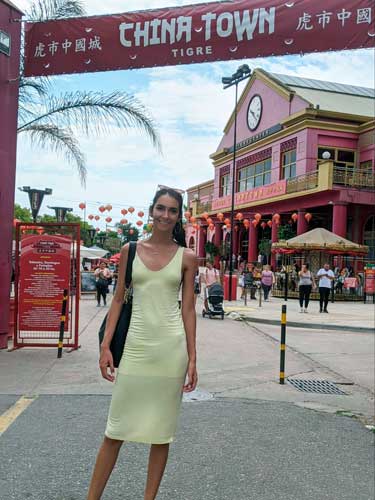 Clara at a China Town in Tigre
