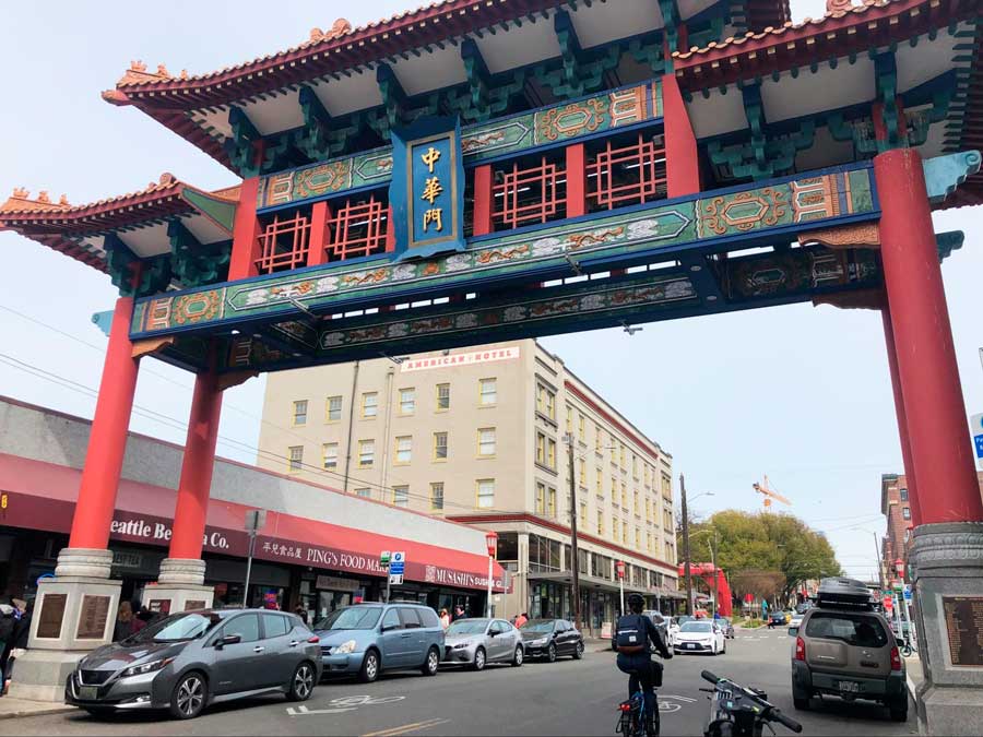 View of the entrance to Chinatown in International District