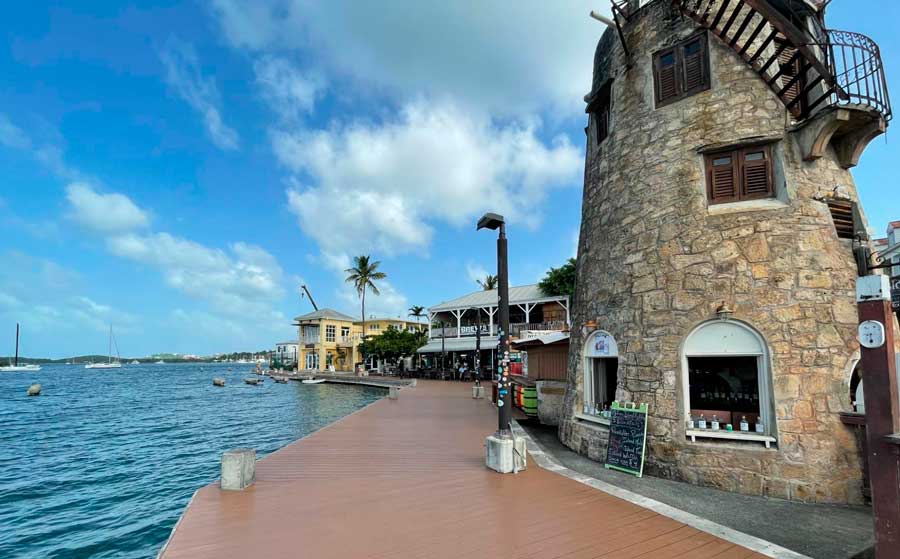 View of a dock at the main town of Christiansted