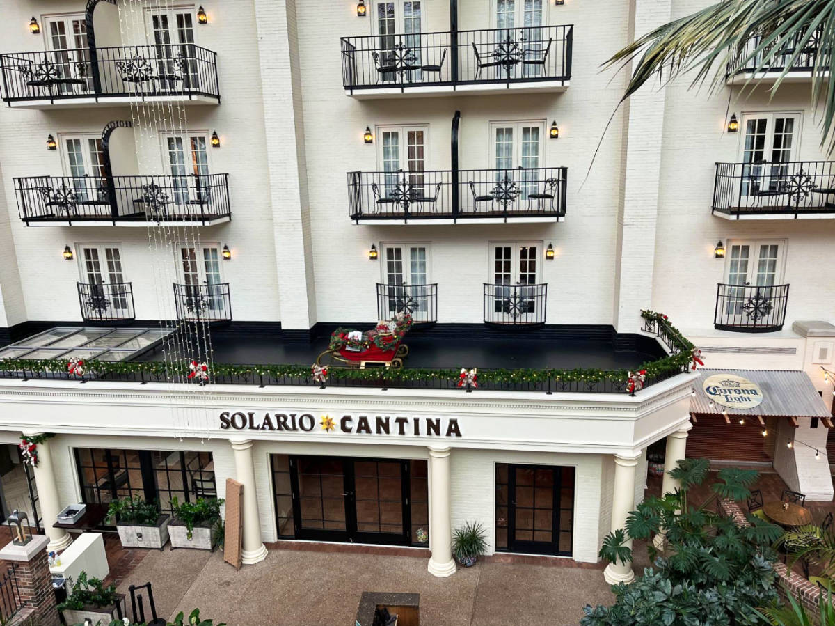 View of the Christmas decorations around The Gaylord Opryland Resort