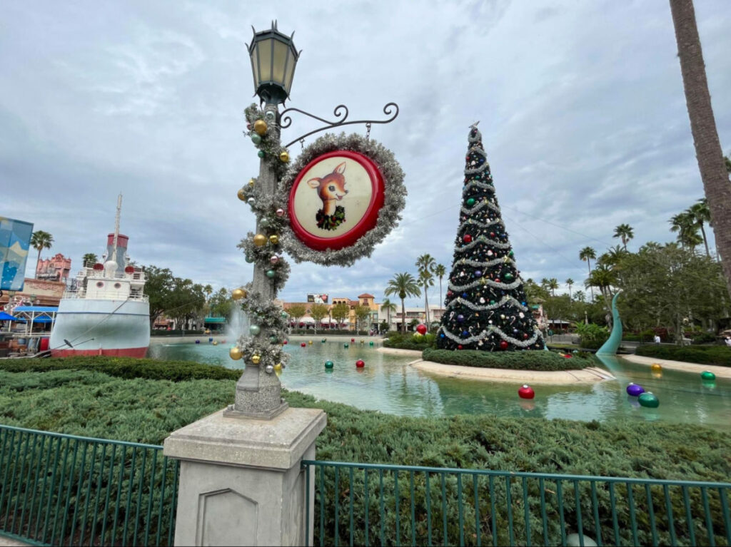 View of the Christmas decors at Disney’s Hollywood Studios