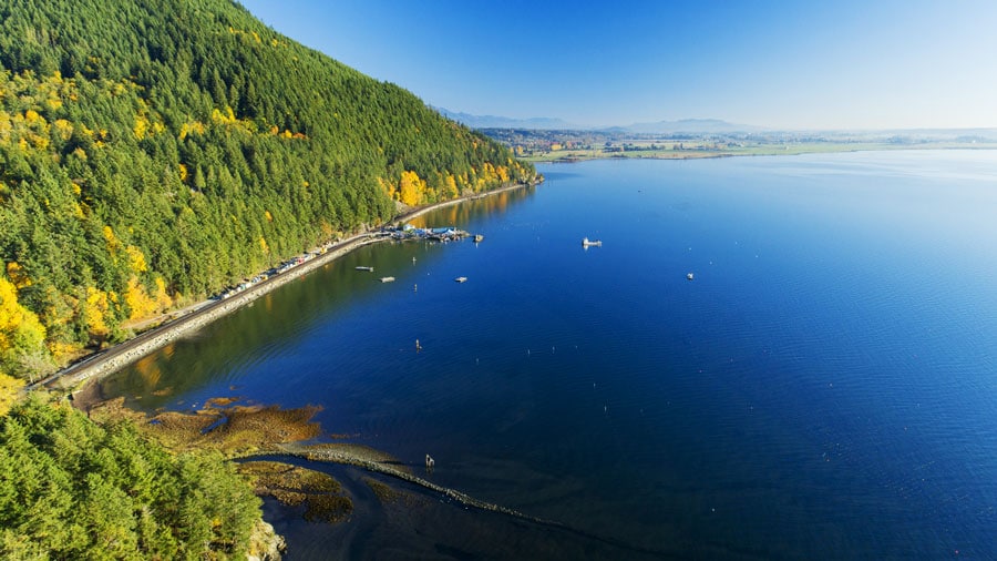 View of the Chuckanut Drive and the Chuckanut Bay