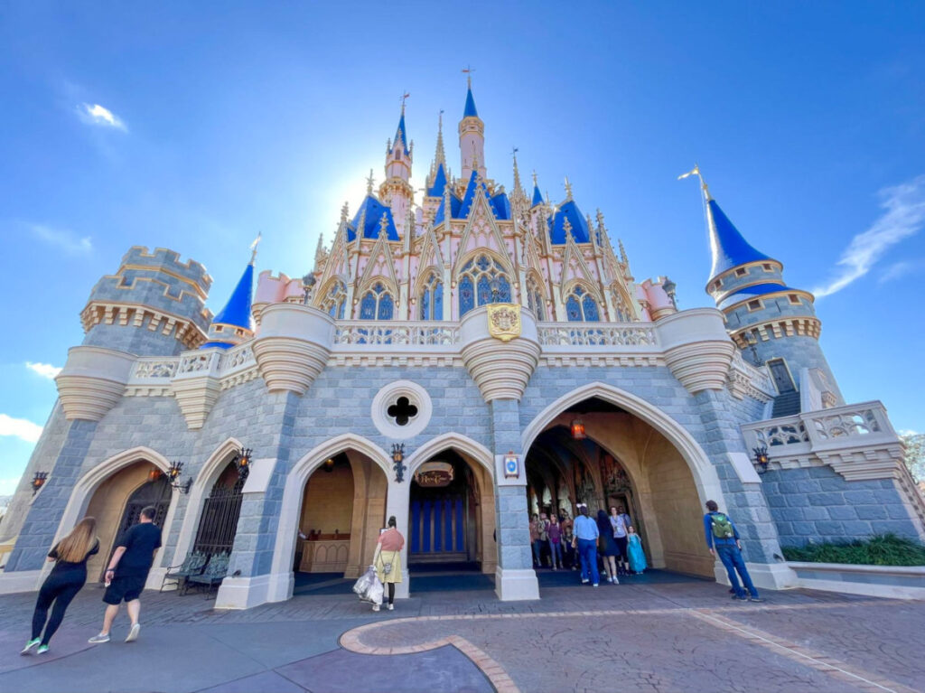 The backside view of Cinderella Castle where Royal Table is located