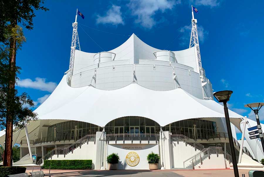 The theater of Cirque du Soleil from the outside