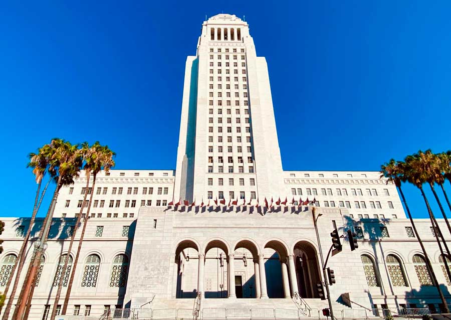 The City Hall in Los Angeles from the outside