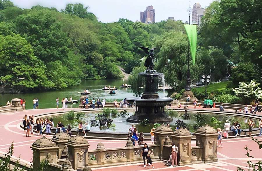 People enjoying their day at the New York City Park