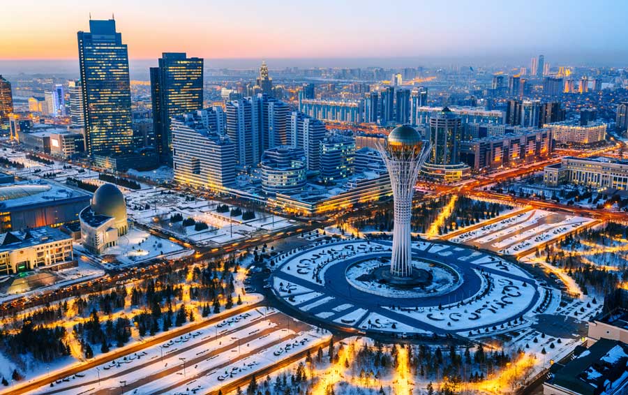 Aerial view of the city of Astana