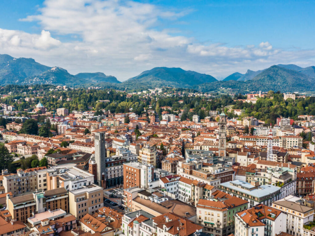 Aerial view of the cityscape of Varese