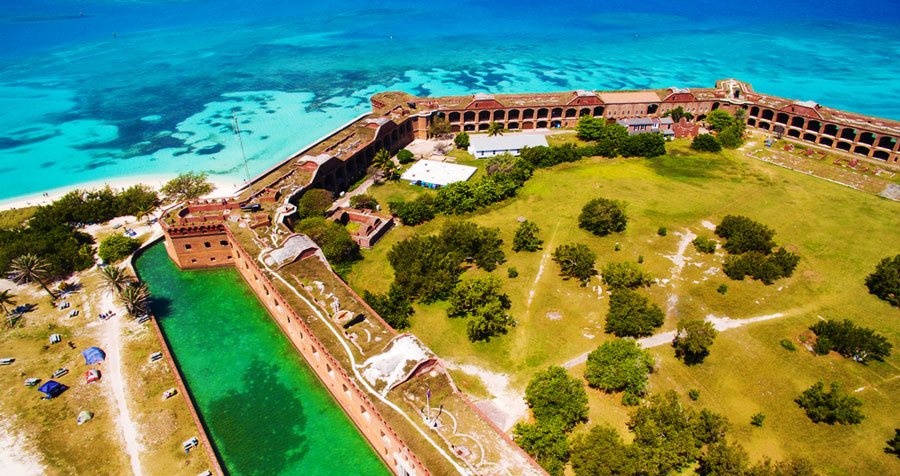 Aerial view of the Dry Tortugas National Park