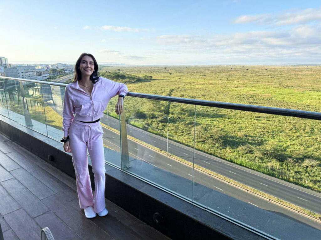 Clara Kesseler smiling for a photo in Emara Ole-Sereni