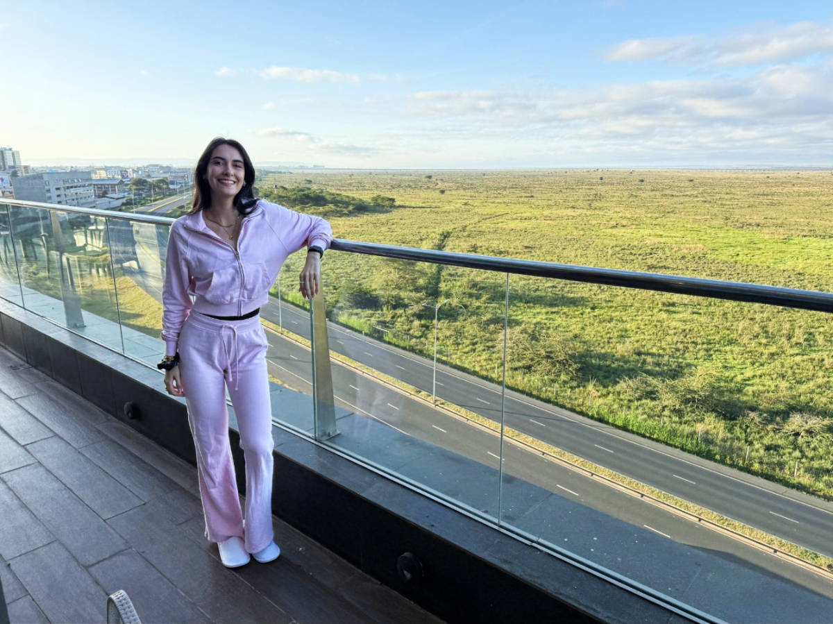 Clara Kesseler smiling for a photo in Emara Ole-Sereni