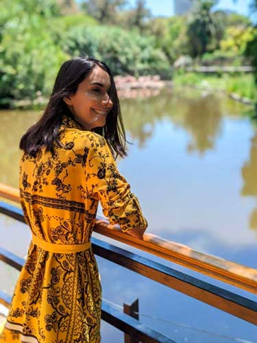 Clara smiling while admiring the view in Ecoparque