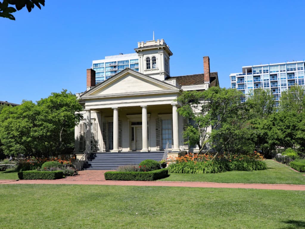 Clear blue sky over the Clarke House Museum