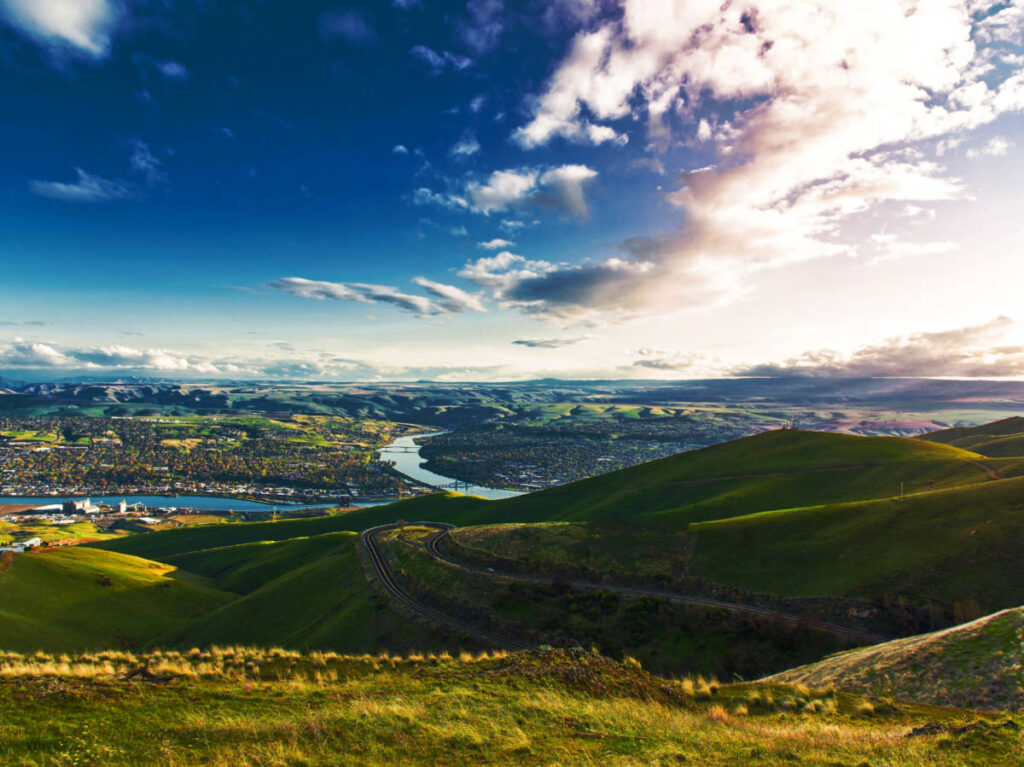 Aerial view of Clarkston, Washington and Lewiston