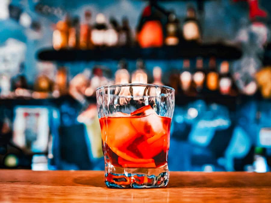 A glass of the classic negroni