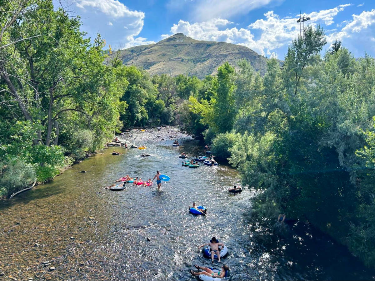 People enjoying Clear Creek Tubing