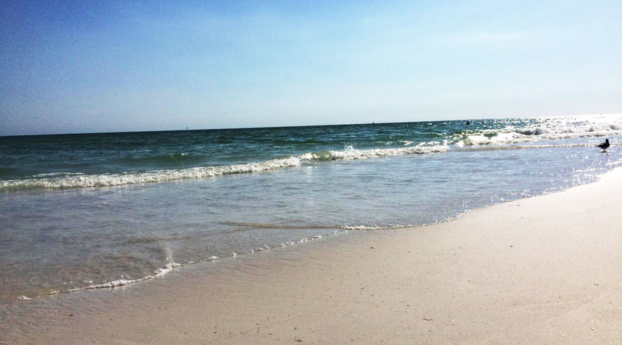 View of an empty Clearwater Beach
