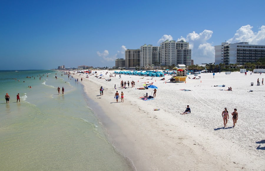 View of the shoreline at Clearwater Beach