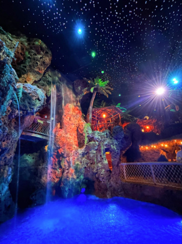 View of the cliff diving show spot inside the Casa Bonita