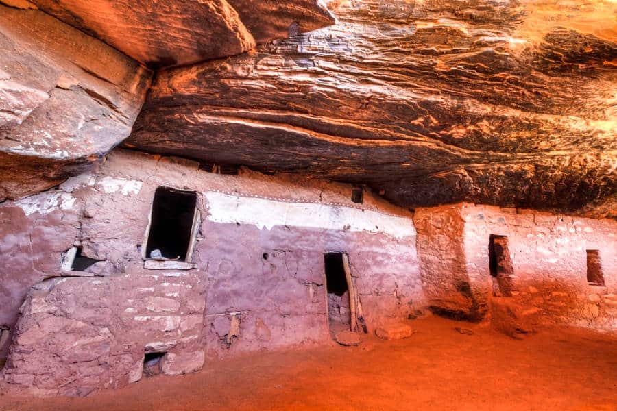 View of the cliff dwelling rooms at Bears Ears National Monument