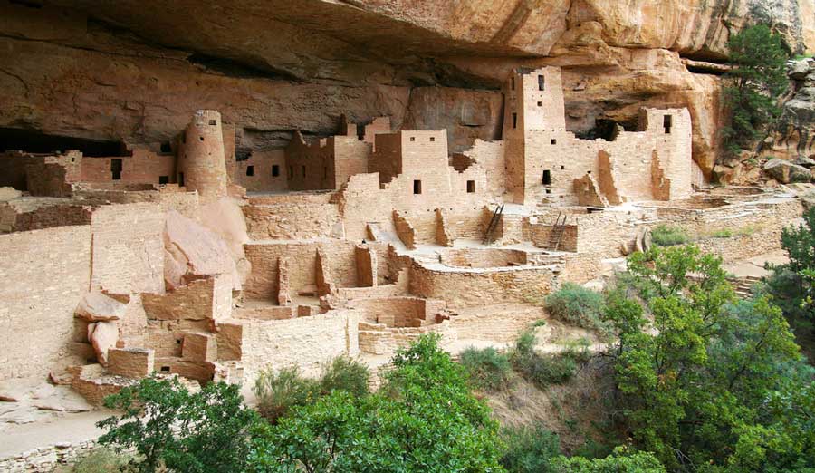 View of the Cliff Palace in Mesa Verde National Park